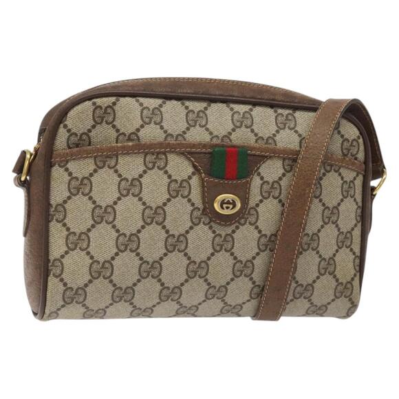 GUCCI GG Supreme Web Sherry Line Shoulder Bag Pvc Beige 116 02 089 - Picture 1 of 16